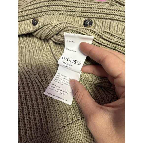 Piazza Sempione taupe crochet knit sweater blazer sz 46(US 12) designer Italian - Picture 6 of 7